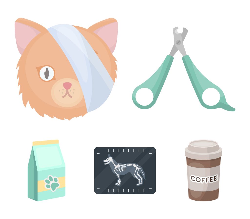Image of Vet Clinic set collection icons in cartoon style